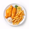Fish & Chips Served With Salad