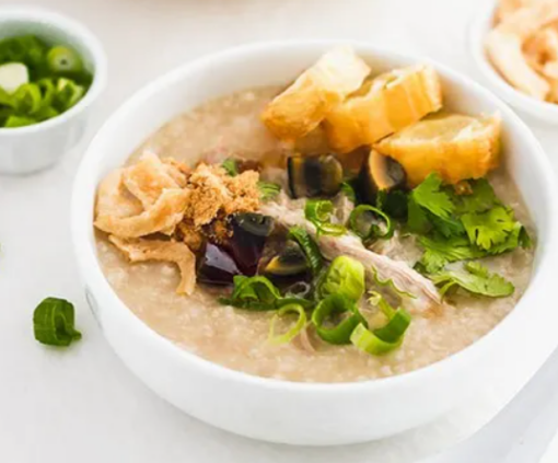 Fish Vegetable Congee With You Tiao