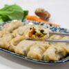 Shanghai Dumplings Served With Mixed Vegetables Salad